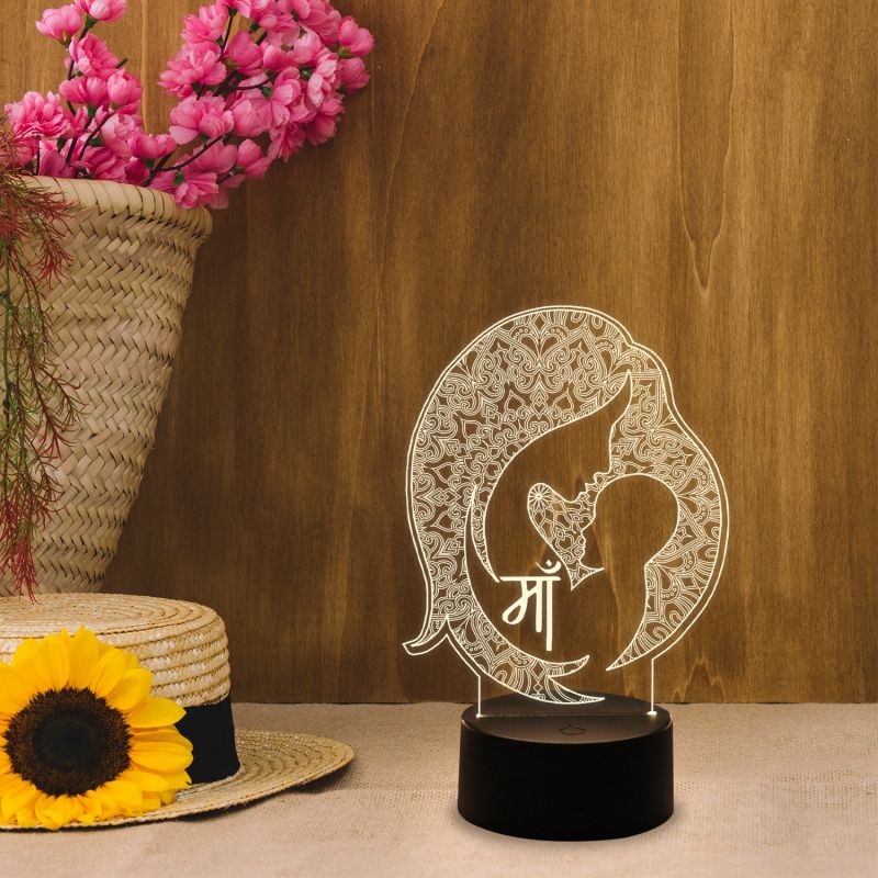 3D Illusion Baby & Mom Night Lamp with Warm White Light & USB Cable | On/Off Touch Button | Gift for Mom | Mom to Be Gift | Home Décor Light